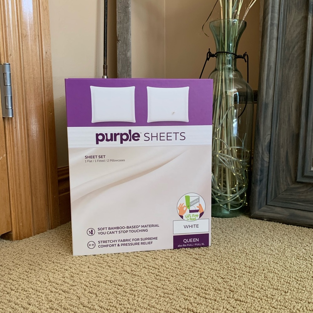 Brand new never used or unpacked purple sheets